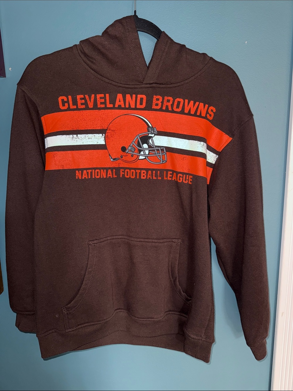 NFL Cleveland Browns Brown & Orange Striped Graphic Hoodie